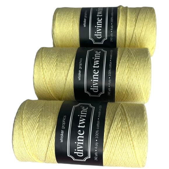 NEW Pack (3)  Bakers Twine USA Made 100% Cotton 240 Yards, 4 PLY Yellow NWT - Picture 3 of 5